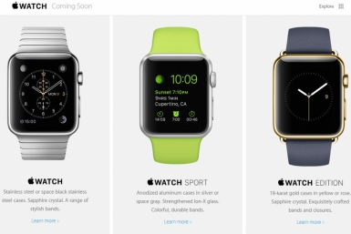 Модели Apple Watch Скриншот с сайта Apple