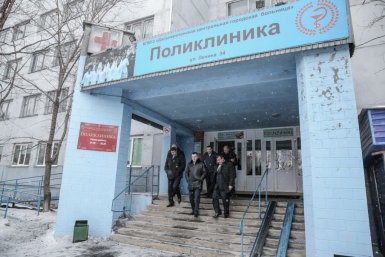 Осмотр ремонта в поликлинике пресс-служба администрации Приморья
